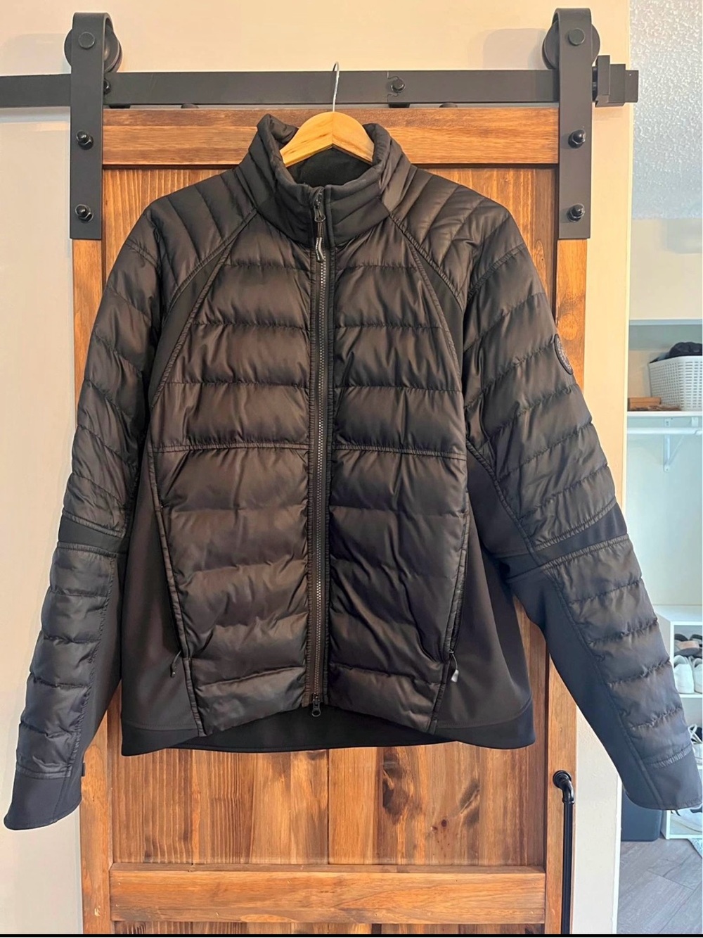 Canada Goose Men's Black Quilted Hybrid Puffer Jacket